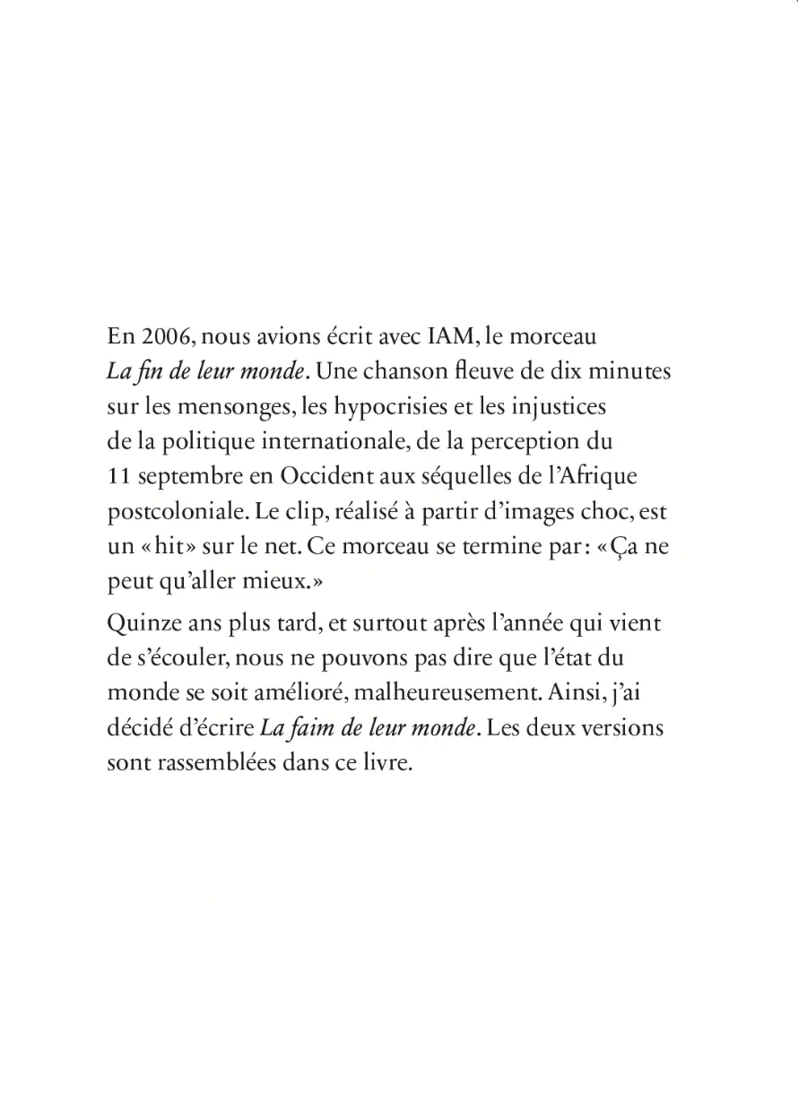 La faim de leur monde