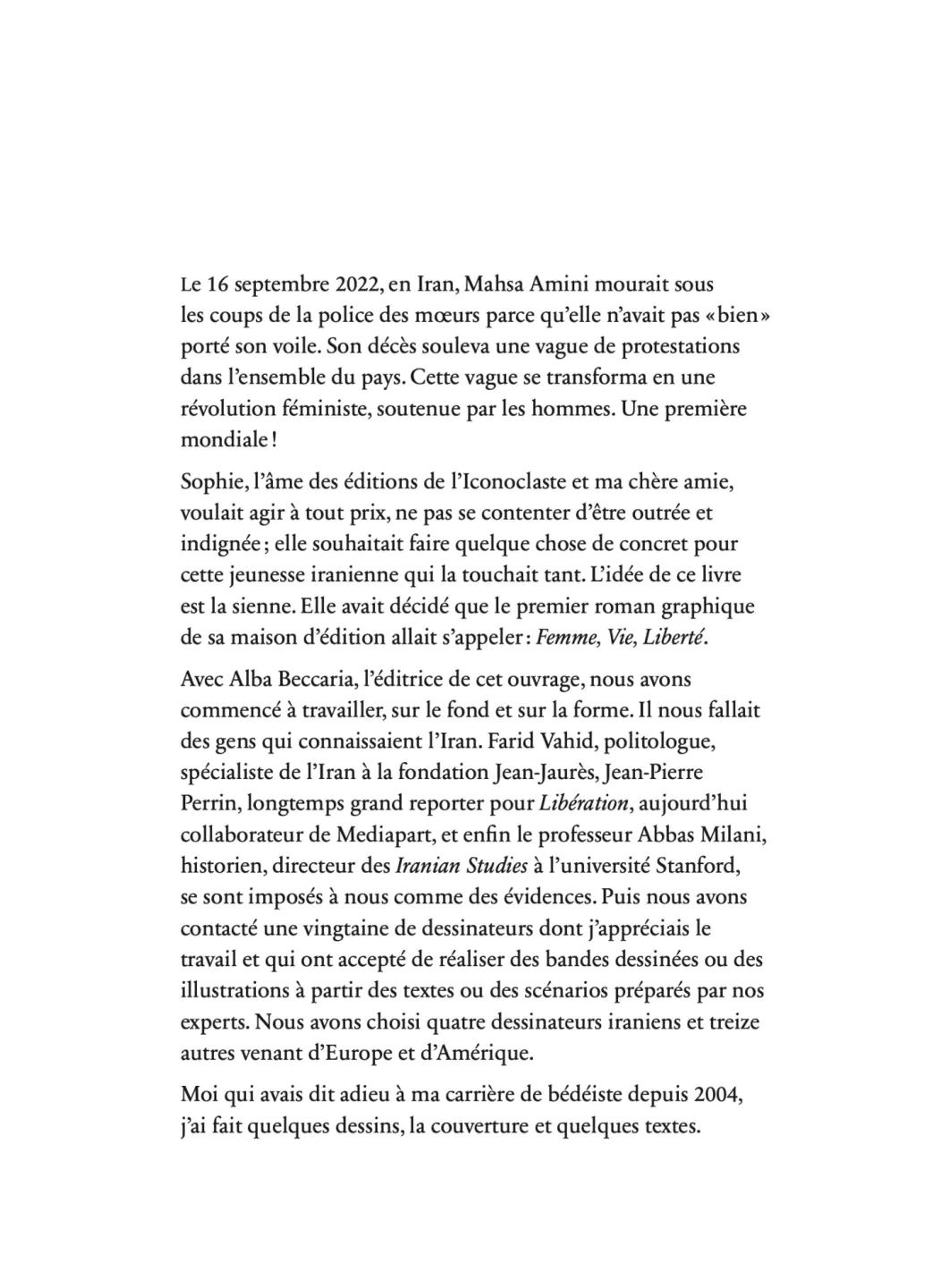 Femme Vie Liberté Marjane Satrapi